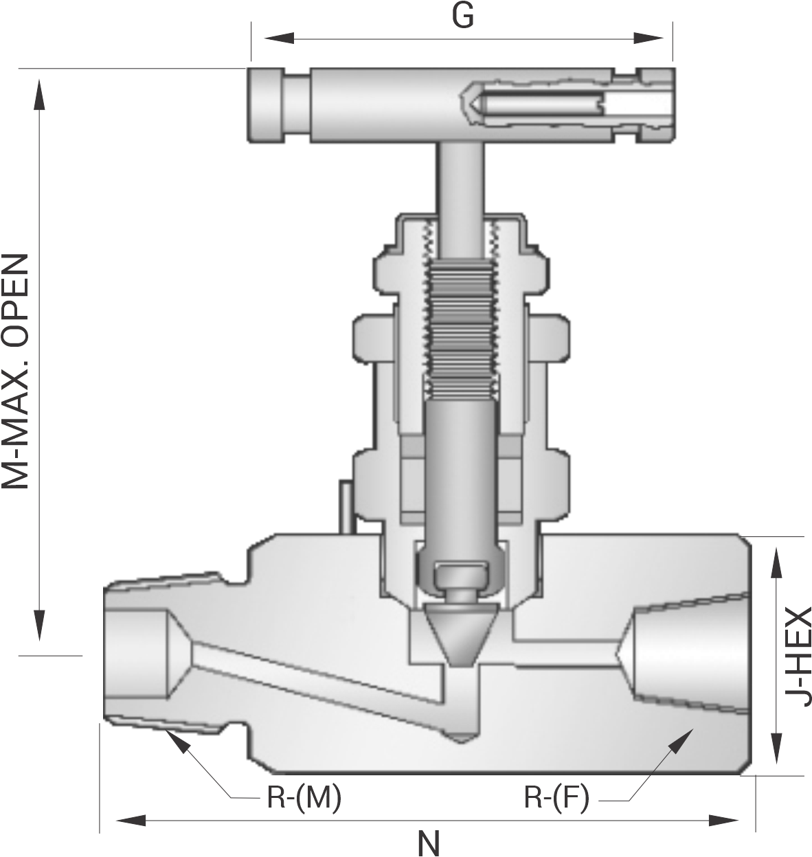 Hard Seat Needle Valve (Male x Female)